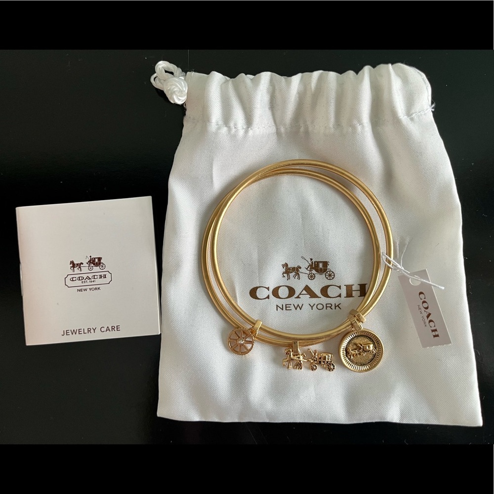 Coach Gold Horse and Carriage Coin Bangle